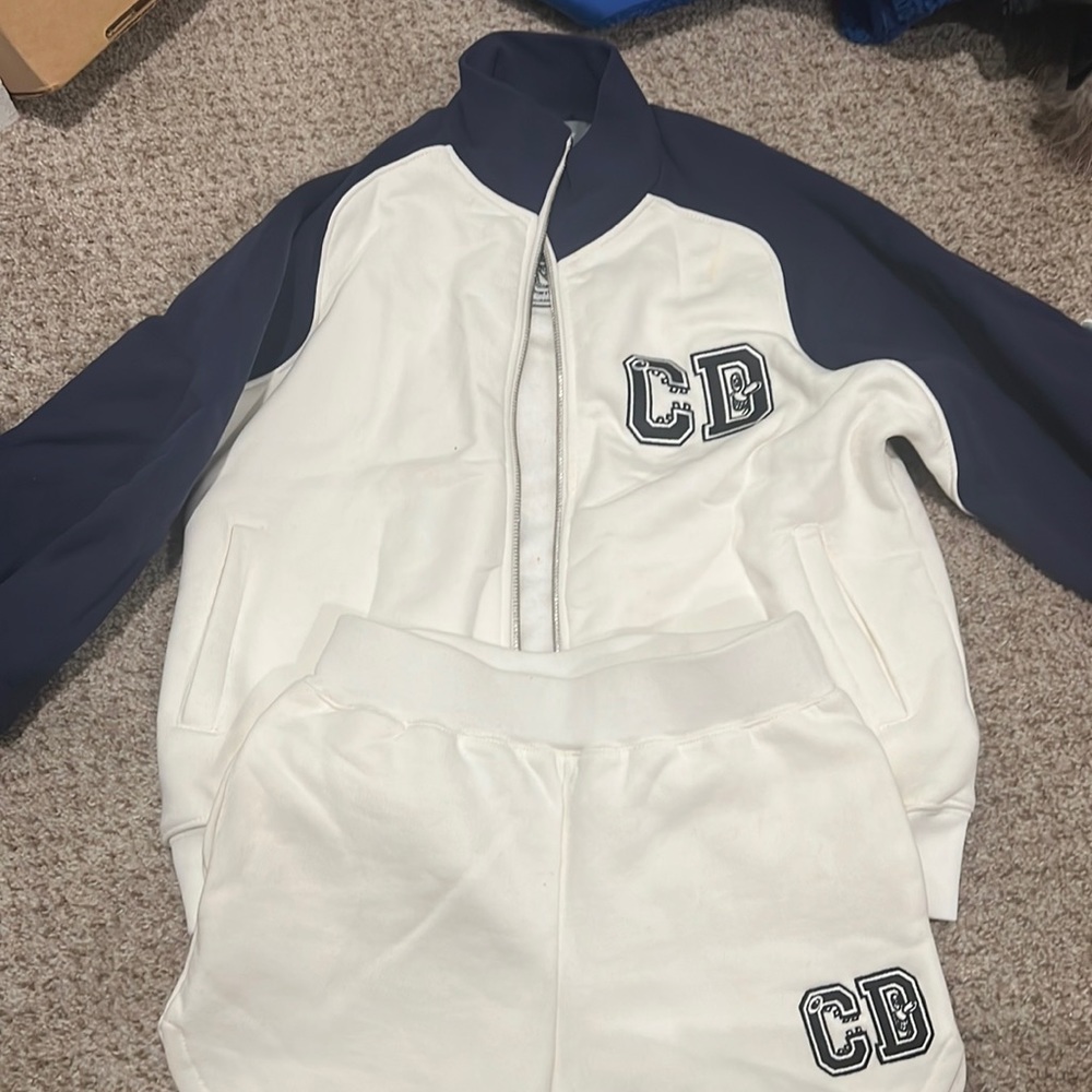 Authentic kids Dior short Set with zip up sweater size 6yrs